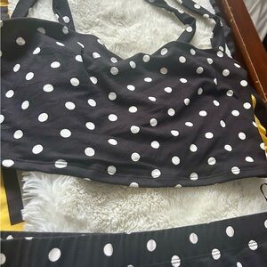 Capella Black and White Polka Dot Crop Top